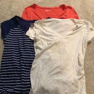 3 small short sleeved maternity t shirts